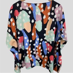 Crosby by Mollie Burch Multicolor Abstract Print Flowy Sleeve Blouse